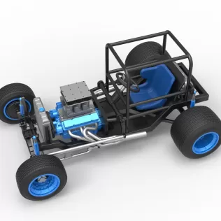 Vintage Dirt Supermodified stock car Base Scale 1:25 - Model thumbnail 4