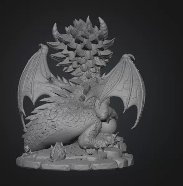 Blossom Baby Dragon STL File for 3D Print - Model preview 10