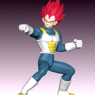 Vegeta SSJ God - Dragon Ball - Model thumbnail 3