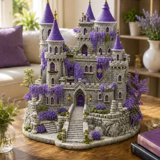 Lavender Bloom Castle STL File for 3D Print - Model thumbnail 4
