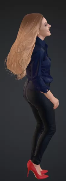 Frau in engen Hosen,lachend,knie nicht ganz durch gedrückt - Model preview 2