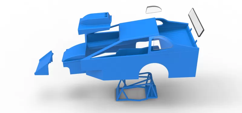 Shell of Northeast Dirt Modified stock car Version 2 Scale 1:25 - Model preview 21