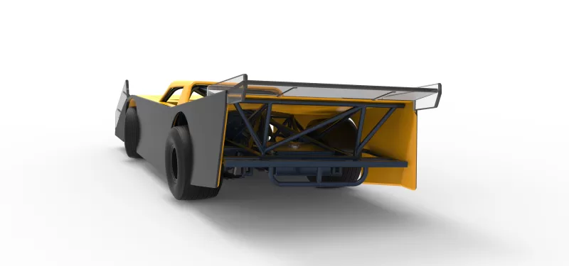 Vintage Dirt late model Race car V5 while turning Scale 1:25 - Model preview 14
