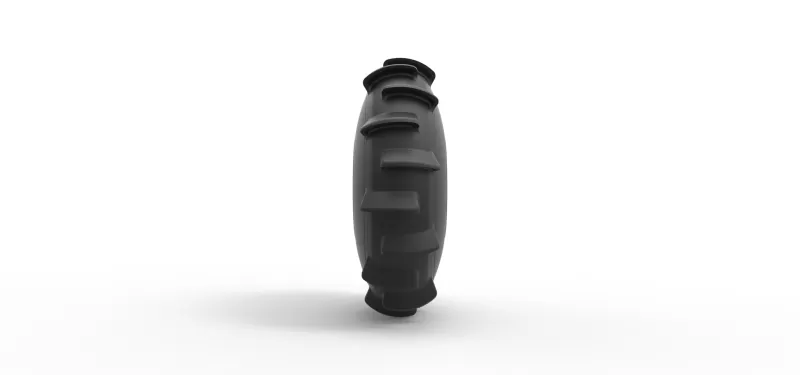 Dirt dragster rear tire at speed Scale 1:25 - Model preview 4