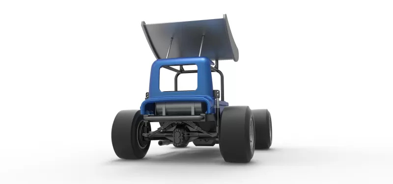Vintage Winged Supermodified stock car Version 2 Scale 1:25 - Model preview 19