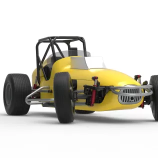 Dirt Silver Crown Champ car while turning Version 2 Scale 1:25 - Model thumbnail 27