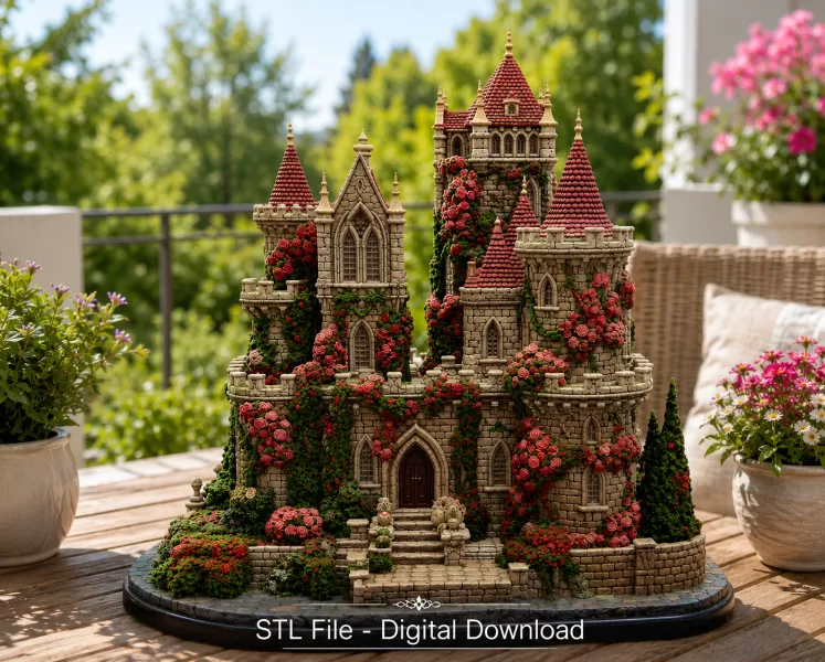 Bougainvillea Castle STL File for 3D Print - Model preview 4