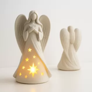 Angel Candle Holder | Christmas Guardian Angel Figurine | Lucky - Model thumbnail 2