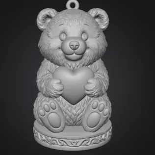 Bear with Heart (Decorative Figure) - Model thumbnail 2