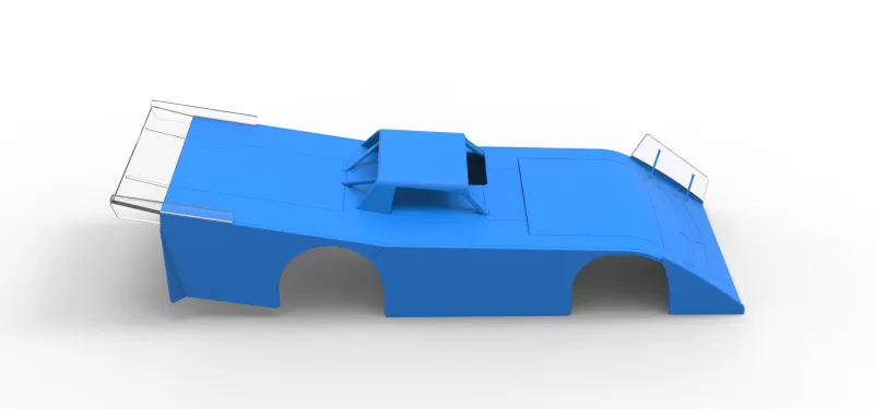 Shell of Vintage Dirt late model Race car Version 4 Scale 1:25 - Model preview 16