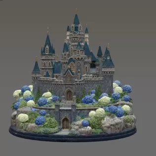 🏰 Enchanted Blue Castle STL File for 3D Print - Model thumbnail 5