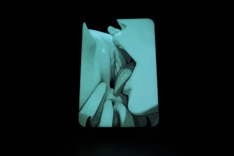 TONGUE PLAY GLOW (HueForge NSFW) 115x170mm - Model preview 6