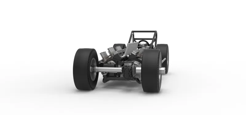 Vintage AWD Dragster Base Version 2 Scale 1:25 - Model preview 6