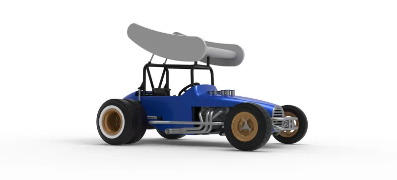 Vintage Winged Supermodified stock car for Dirt V2 Scale 1:25 - Model preview 25