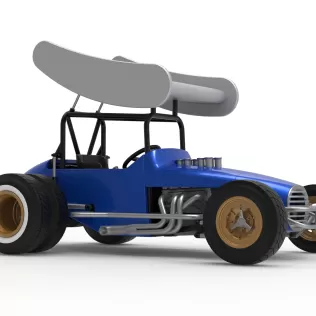 Vintage Winged Supermodified stock car for Dirt V2 Scale 1:25 - Model thumbnail 25
