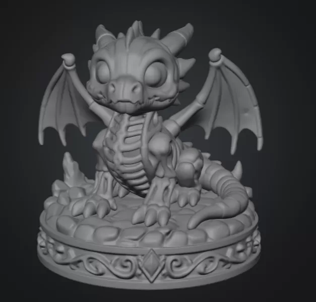 Baby Skeleton Dragon STL File for 3D Print - Model preview 8
