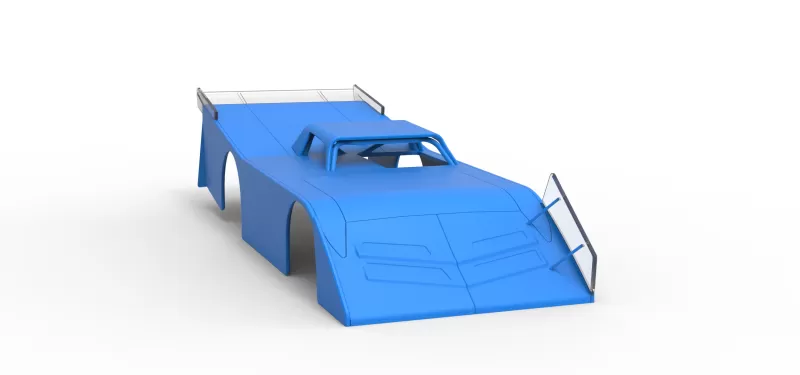 Shell of Vintage Dirt late model Race car Version 4 Scale 1:25 - Model preview 18