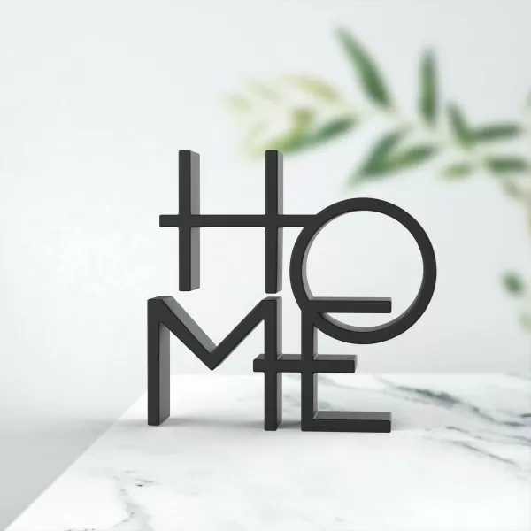 3D Home Word Sign, Home Word Decor, Typography Sculpture - Model preview 4