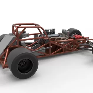 Supermodified front engine race car Base Version 3 Scale 1:25 - Model thumbnail 20