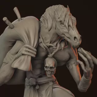 Tikbalang Creature 3D Print Statue - Model thumbnail 2