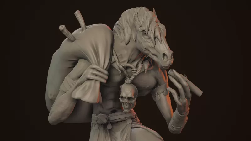 Tikbalang Creature 3D Print Statue - Model preview 2