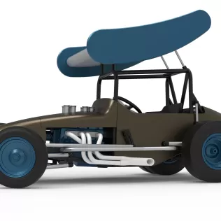 Vintage Winged Supermodified for Dirt while turning V2 1:25 - Model thumbnail 2