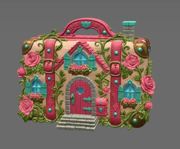 Fantasy Suitcase House STL File for 3D Print - Model preview 3