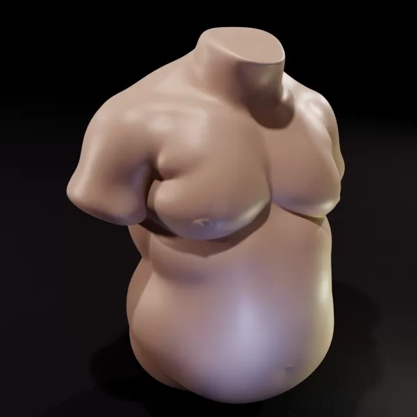 Stylized male torso, art and candle design. - Model preview 2