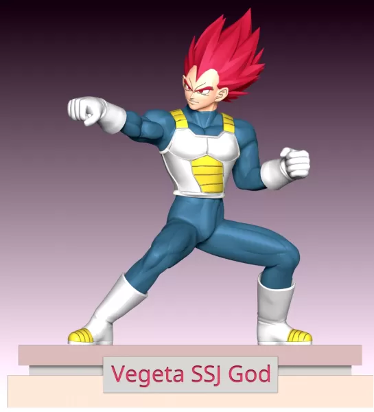 Vegeta SSJ God - Dragon Ball - Model preview 2