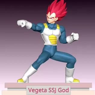 Vegeta SSJ God - Dragon Ball - Model thumbnail 2