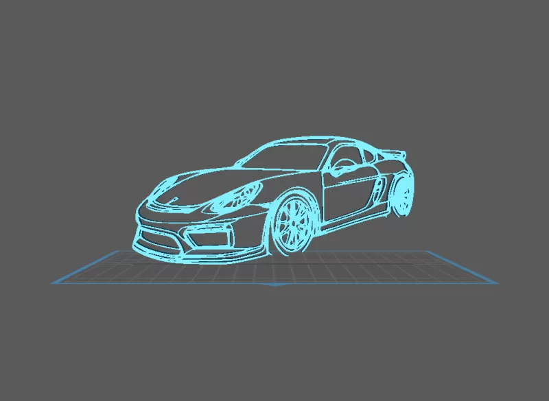 Porsche - Cayman GT4 Wall Art - Model preview 2