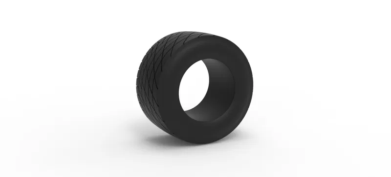 Vintage dirt tire Version 6 Scale 1:25 - Model preview 1