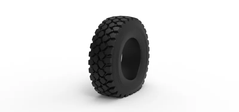 Offroad tire 75 deflated Scale 1:25 - Model preview 2