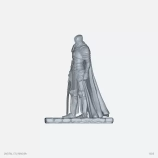 Closed Helmet Sword Knight Statue - STL - Model thumbnail 3