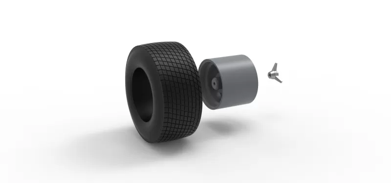 Rear wheel of Vintage Champ car Scale 1:25 - Model preview 10