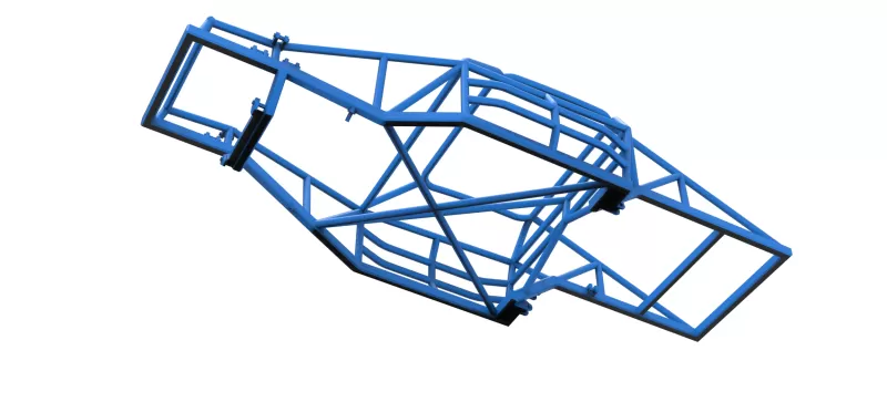 Frame of Vintage Dirt late model Race car Version 2 Scale 1:25 - Model preview 2