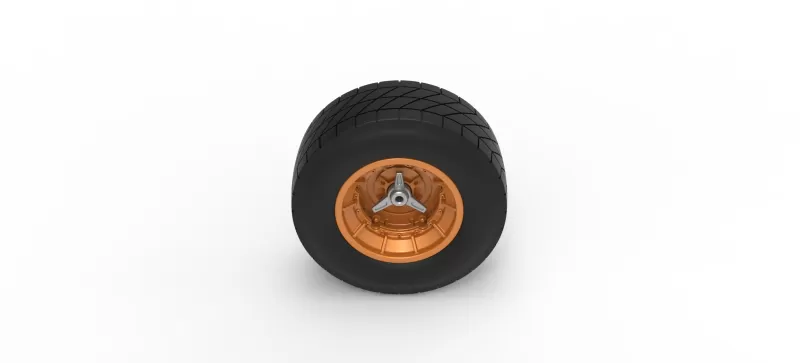 Wheel of Vintage Dirt race car V7 Scale 1:25 - Model preview 6
