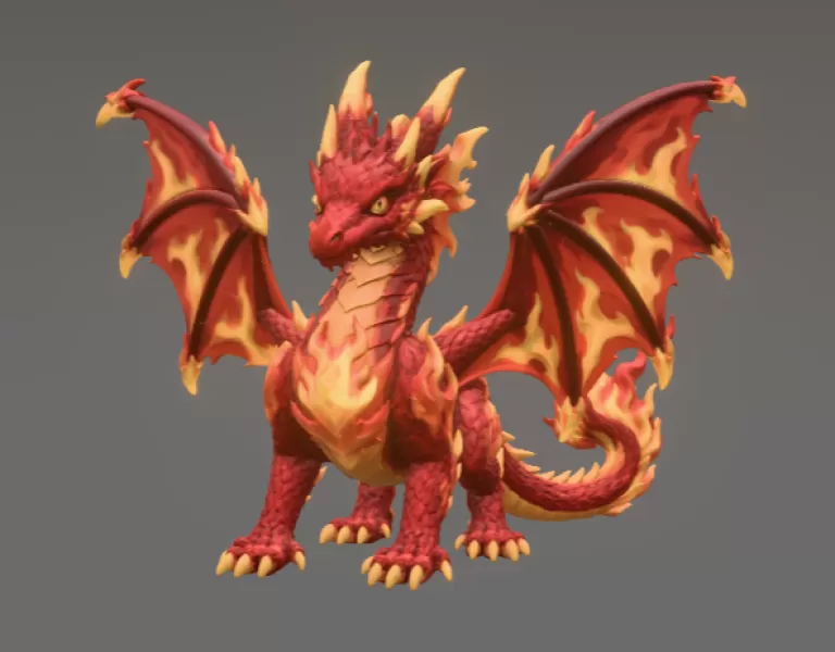 🔥 Inferno Flame Dragon STL File for 3D Print - Model preview 4