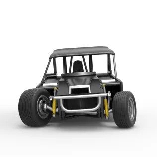 Vintage Dirt Modified stock car V6 while turning Scale 1:25 - Model thumbnail 7