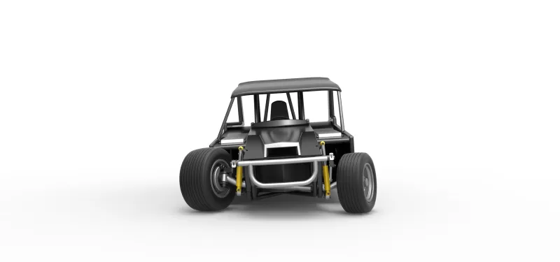 Vintage Dirt Modified stock car V6 while turning Scale 1:25 - Model preview 7