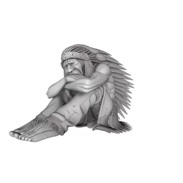 Sad Apache Character 3D Model - Model preview 3