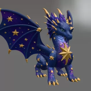 Celestial Star Dragon STL File for 3D Print - Model thumbnail 7