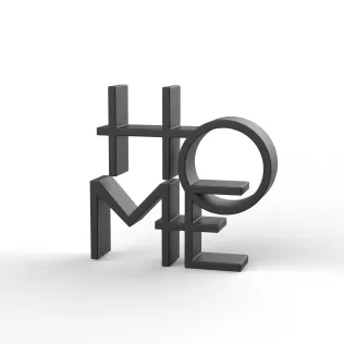 3D Home Word Sign, Home Word Decor, Typography Sculpture - Model thumbnail 3