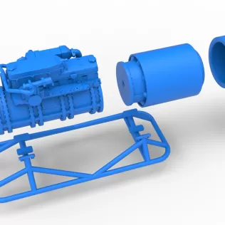 Jet engine on the frame Scale 1:25 - Model thumbnail 17