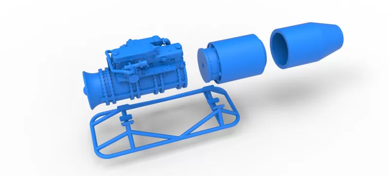 Jet engine on the frame Scale 1:25 - Model preview 17
