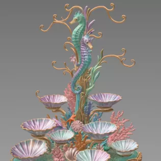 Seahorse Coral Shell Bowl Organizer STL File for 3D Print - Model thumbnail 6