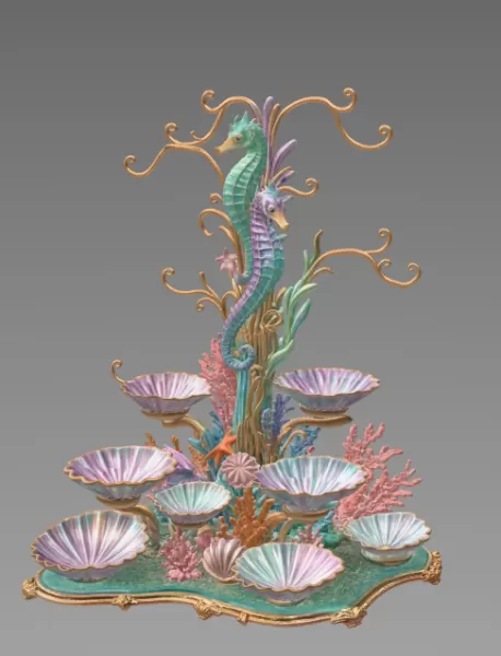 Seahorse Coral Shell Bowl Organizer STL File for 3D Print - Model preview 6