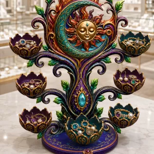 Celestial Sun and Moon Organizer STL File for 3D Print - Model thumbnail 6