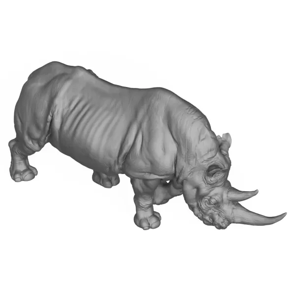 3D Printable Wild Animal Rhinoceros - Model preview 6