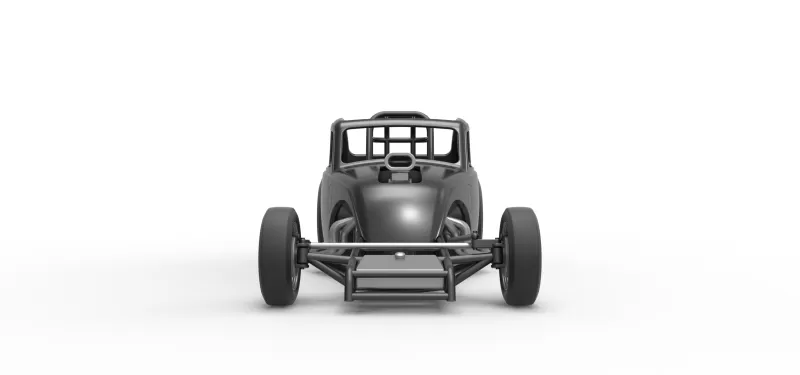 Front engine old school dragster with shell V11 Scale 1:25 - Model preview 7